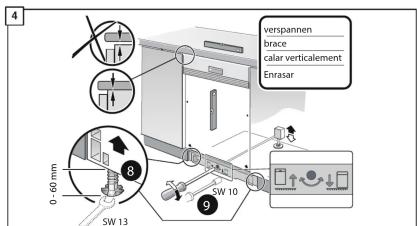 4 verspannen brace calar verticalement Enrarar 0-60 mm 8 SW 13 9 SW 10