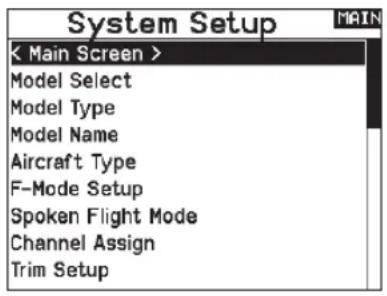 SPEKTRUM NX20 - SYSTEM SETUP - 2