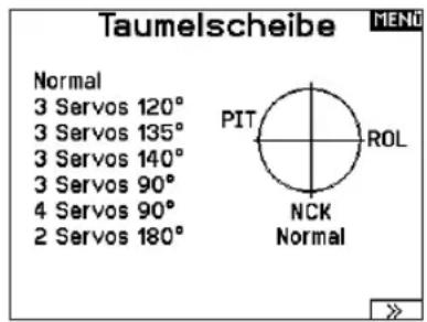 SPEKTRUM NX20 - Taumelscheibentyp (Systemeinstellung) - 1