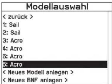 SPEKTRUM NX20 - Modellauswahl - 1