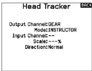SPEKTRUM NX20 - To configure headtracking FPV: - 2