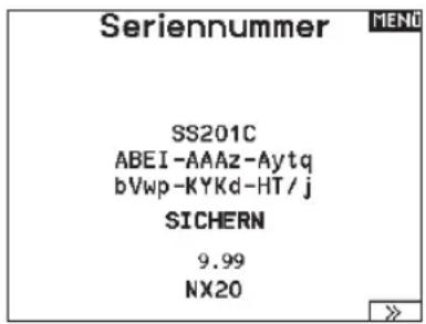 SPEKTRUM NX20 - Seriennummer - 1