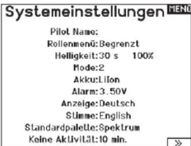 SPEKTRUM NX20 - Farbeinstellungen - 1