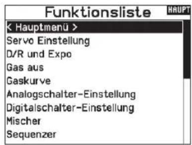 SPEKTRUM NX20 - FUNKTIONSLISTE - 2