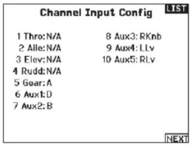 SPEKTRUM NX20 - Rx Port Assignments - 1