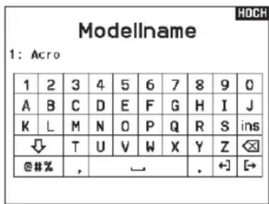 SPEKTRUM NX20 - Modellname - 1