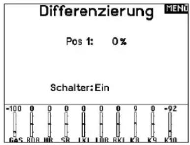 SPEKTRUM NX20 - Das Differenzialsystem verwenden: - 1