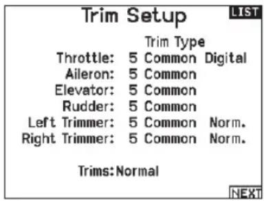 SPEKTRUM NX20 - Throttle Trim Type - 1