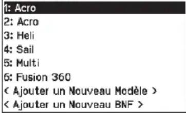 SPEKTRUM NX20 - Selection du modele - 1