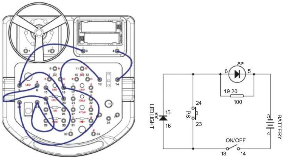 VELLEMAN KNS110 - EXPERIMENTAÇÃO 5 - Funcionamento do circuito básico de LED - 1