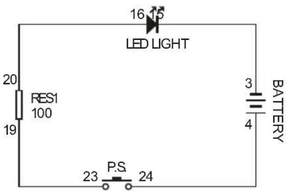 16 15 LED LIGHT 20 RES1 19 100 3 BATTERY 4 23 P.S 24