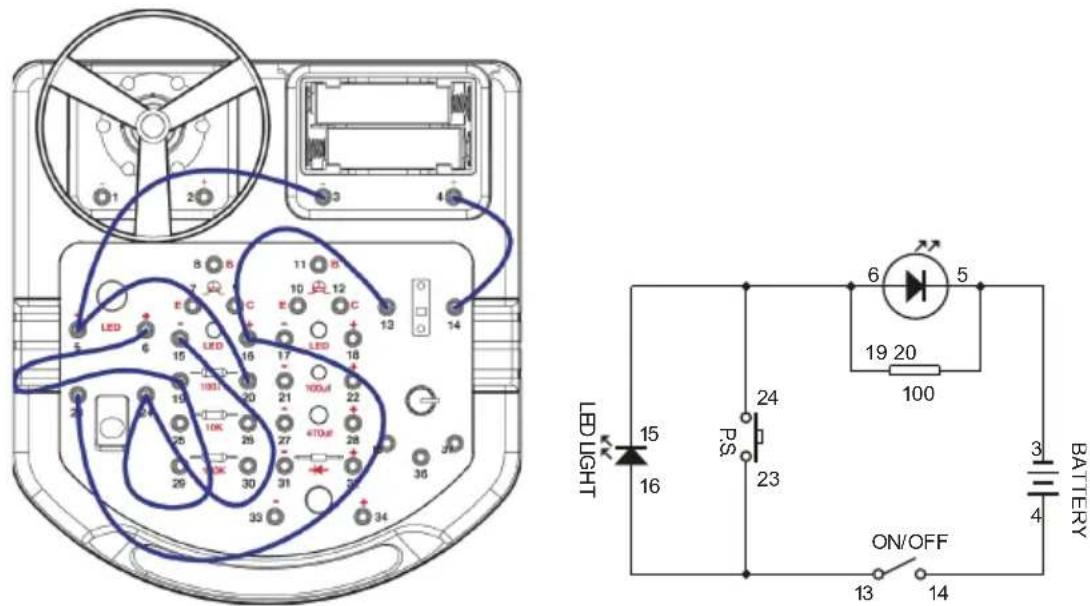 VELLEMAN KNS110 - EXPÉRIMENTATION 5 - Fonctionnement du circuit de base de la DEL - 1