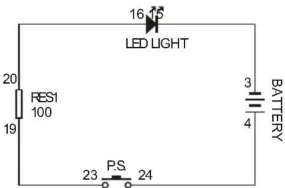 16 15 LED LIGHT 20 RES1 19 100 3 BATTERY 4 P.S. 23 24