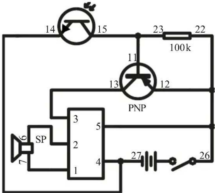 14 15 23 22 100k 11 13 12 PNP 3 5 2 27 26 SP 6 7 1 4