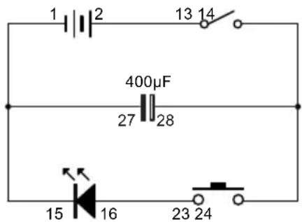 VELLEMAN KNS120 - EXPERIMENT 9 - Demonstration of the function of the capacitor - 1