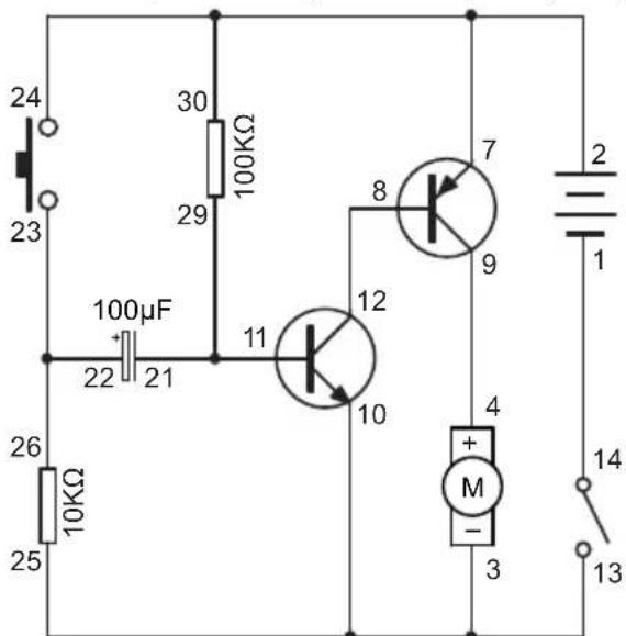 24 30 100KΩ 29 23 100μF 22 21 11 12 8 7 9 2 1 26 10KΩ 10 10 4 + M - 3 14 13 25