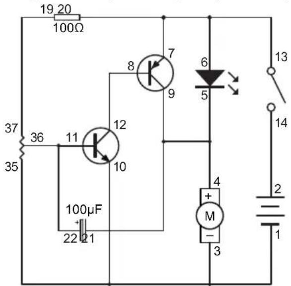 VELLEMAN KNS120 - ESPERIMENTO 23 - LED e soffiante alternati - 1