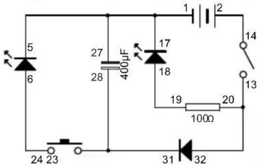 VELLEMAN KNS120 - EXPERIMENT 10 - Diode and capacitor discharge - 1