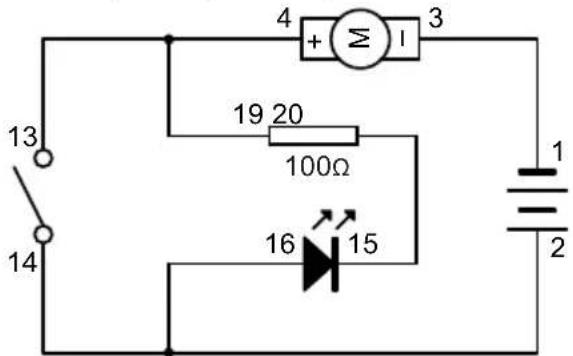 VELLEMAN KNS120 - EKSPERYMENT 13 - Obwód "NOT Gate" dla diody LED (z pływającą kulką dla dodatkowej ekscytacji) - 1