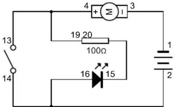 VELLEMAN KNS120 - EXPERIMENT 13 - "NOT Gate"-Schaltung für LED (mit schwebender Kugel für zusätzliche Spannung) - 1