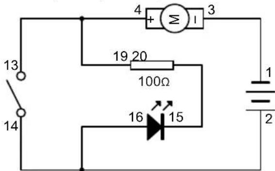 VELLEMAN KNS120 - EXPERIMENT 13 - "NOT Gate" schakeling voor LED (met zwevende bal voor extra spanning) - 1