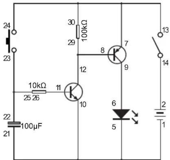 VELLEMAN KNS120 - EXPERIMENT 20 - Verzögertes Erlöschen der LED - 1
