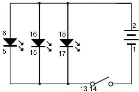 VELLEMAN KNS120 - EXPERIMENT 4 - Three LEDs in parallel connection - 1