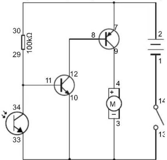 30 100kΩ 29 8 7 9 11 12 10 4 + M - 3 34 33 2 1 14 13