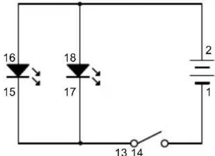 VELLEMAN KNS120 - EXPERIMENT 3 - Two LEDs in parallel connection - 1