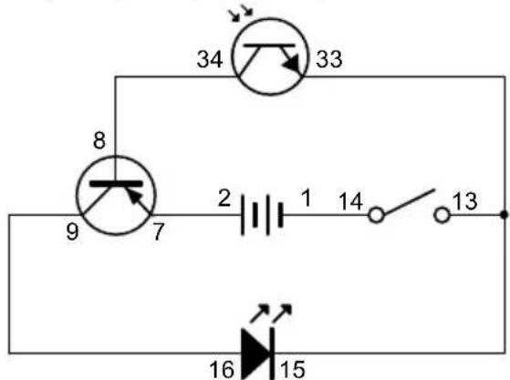 VELLEMAN KNS120 - EXPERIMENT 17 - Eine einfache Demonstration einer Funktion des PNP-Transistors - 1