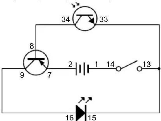VELLEMAN KNS120 - EXPERIMENT 17 – A simple demonstration of a function of the PNP transistor - 1