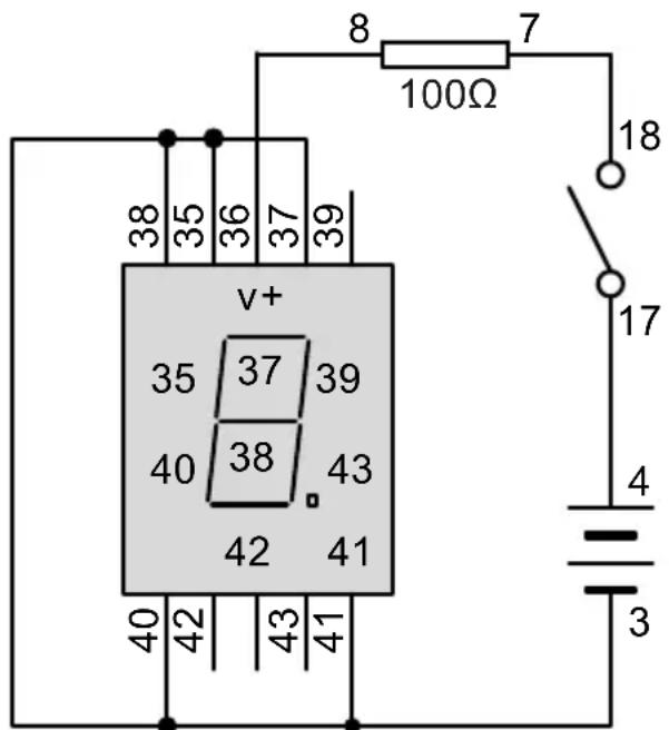 VELLEMAN KNS130 - Il LED del segmento digitale visualizza "F". - 1