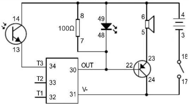 VELLEMAN KNS130 - Dzwiek miauczenia kota sterowany swiatlem z migajuca diodă LED - 1