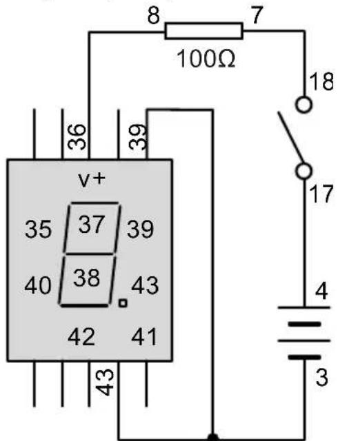 VELLEMAN KNS130 - Digital segment LED displaying "1" - 1
