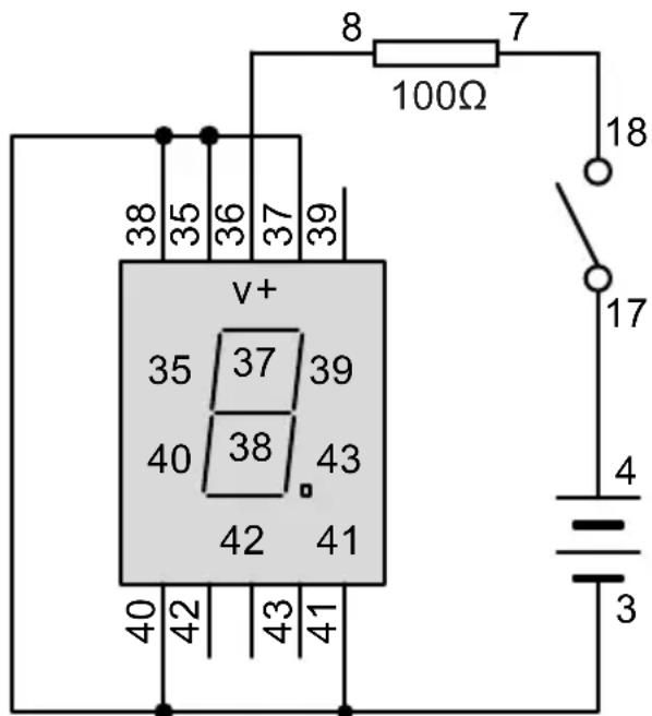 VELLEMAN KNS130 - Dioda LED segmentu cyfrowego wyświetląca "F". - 1