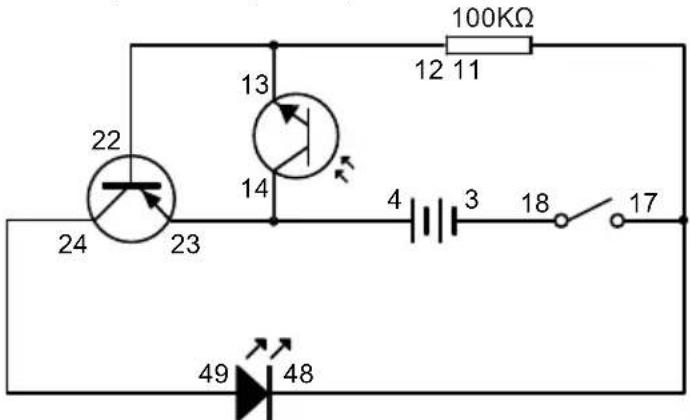VELLEMAN KNS130 - Praktyczny przykład: Dioda LED wyzwalana ciemnosćia - 1