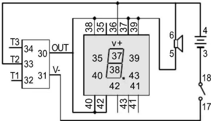 VELLEMAN KNS130 - Rooster crowing sound and flashing digit "2" - 1