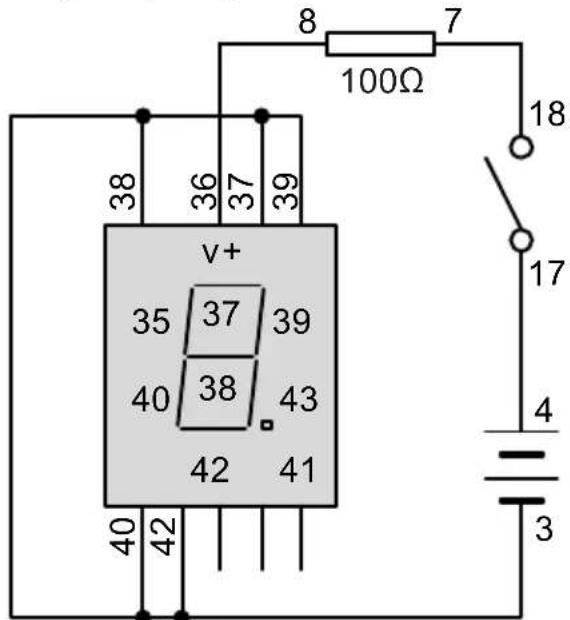 VELLEMAN KNS130 - Digitale Segment-LED zeitgt "2" an - 1