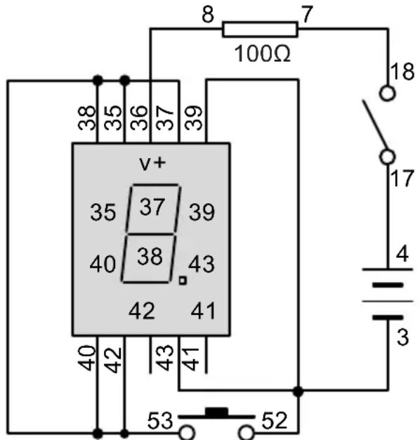 VELLEMAN KNS130 - Przeloczanie diody LED segmentu cyfrowego między "1" i "8" - 1