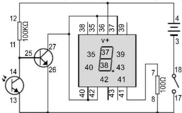 VELLEMAN KNS130 - Light control seven-segment LED display - C (Dark Type) - 1