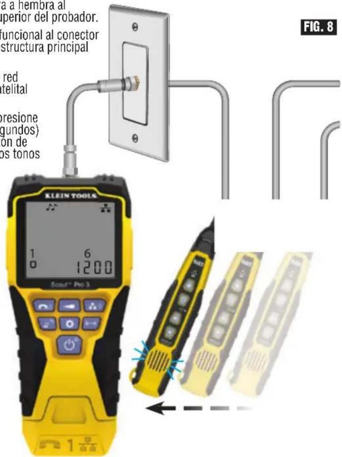 Klein Tools Scout 3 Pro - RASTREO DE TONOS EN EL CABLE COAXIAL INSTALADO (FIG. 8): - 1
