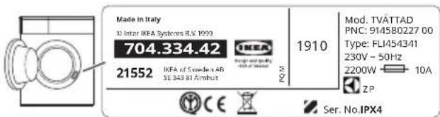IKEA TVÄTTAD 604.940.65 - Descripción general del aparato - 3