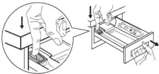 IKEA TVÄTTAD 604.940.65 - De wasmiddeldispenserlade en de uitsparing schoonmaken - 1
