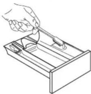 IKEA TVÄTTAD 604.940.65 - De wasmiddeldispenserlade en de uitsparing schoonmaken - 3