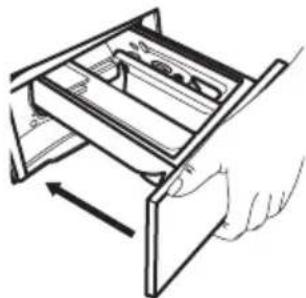 IKEA TVÄTTAD 404.889.80 - Para detergente líquido: compuerta girada hacia abajo. - 2
