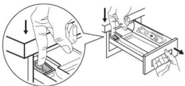 IKEA TVÄTTAD 404.889.80 - De wasmiddeldispenserlade en de uitsparing schoonmaken - 1