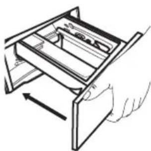 IKEA TVÄTTAD 404.889.80 - For liquid detergent: flap turned downwards. - 3