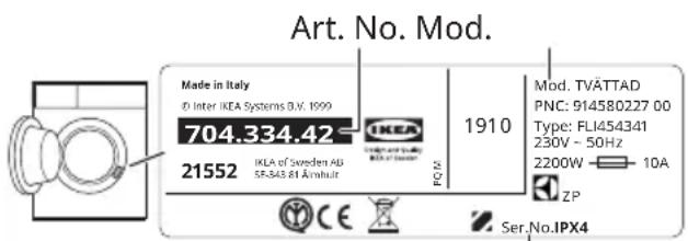 IKEA TVÄTTAD 404.889.80 - Índice - 1
