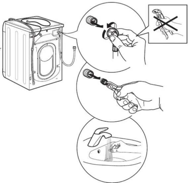 IKEA UDDARP 205.237.67 - REINIGUNG DER FILTERSIEBE IM WASSERZULAUFSCHLAUCH - 3