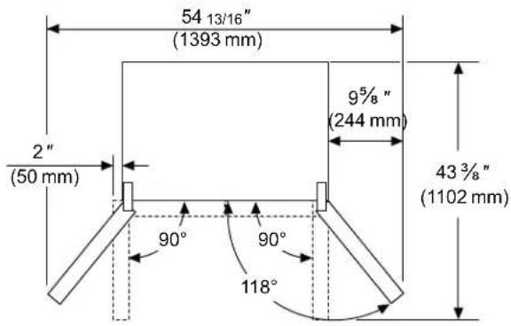 BOSCH B36CL81ENW - Ángulo de aperture de la puerta - 1